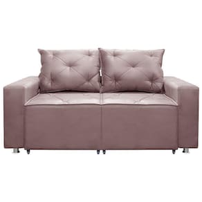 Sofá 2 Lugares Retrátil E Reclinável Bariloche 1.60cm C/ Molas - Veludo Rose