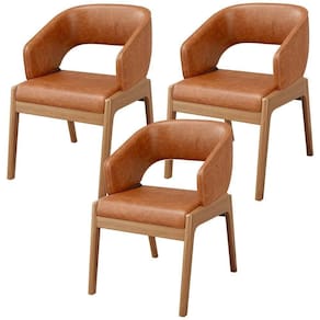 Kit 03 Cadeiras De Jantar E Estar Living Estofada Lince L02 Couríssimo Camel