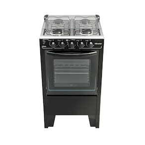 Fogão 4 Bocas a Gás Braslar Fenix Plus com Mesa Inox e Acendimento Automático Preto Bivolt