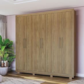 Guarda Roupa Kappesberg Com Pés 6 Portas 4 Gavetas Nogueira