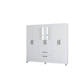 Guarda Roupa Multi 6 Portas 2 Gavetas Branco - Poquema