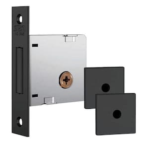 Fechadura Auxiliar Trava Stam 1004 Inox Roseta Quadrada Preto
