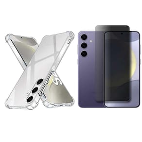 Kit Capinha + Película Privacidade Vidro 3D para Samsung S24 Plus