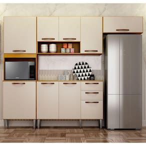 Cozinha Completa Maísa 9 Portas Em Mdp Cinamomo-off White