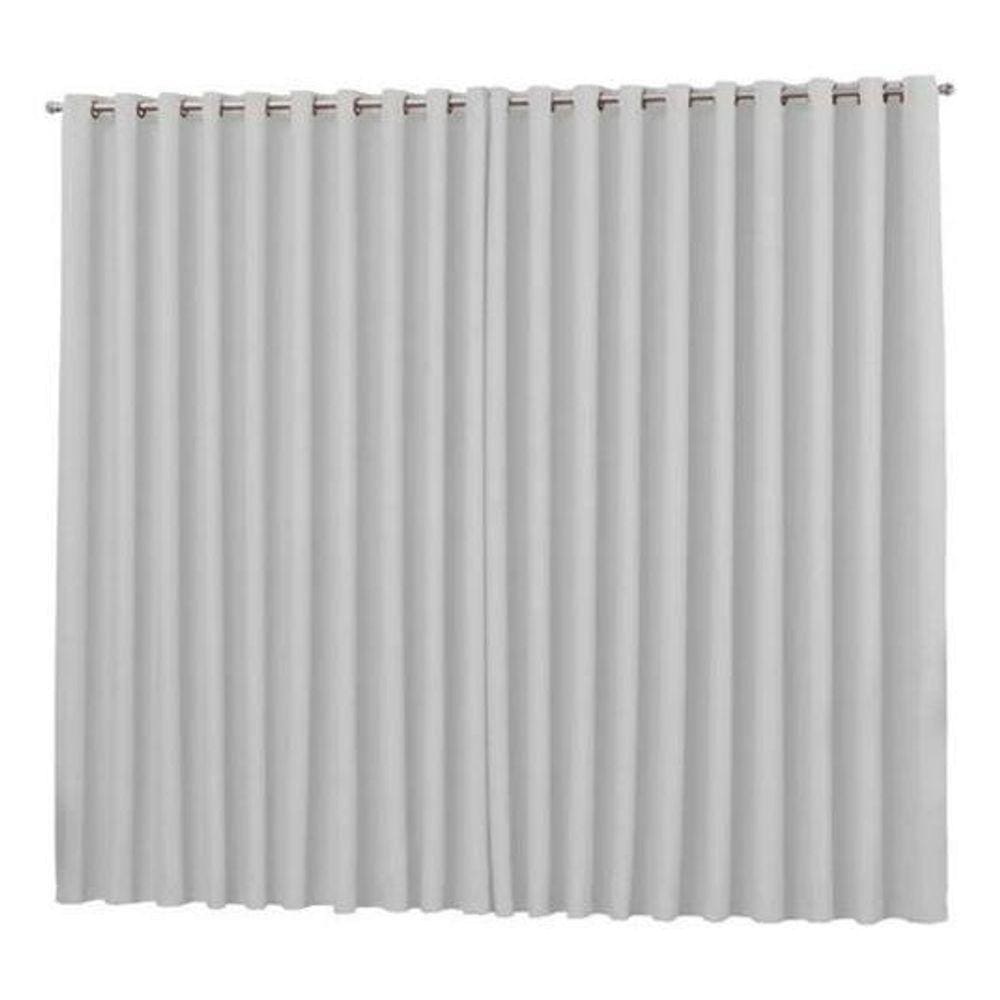 Cortina Blackout Branco Gelo Para Sala Em Tecido 2,00X1,30