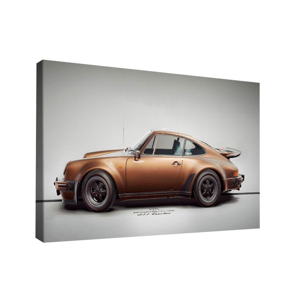 Quadro Porsche 911 Gold Lado -- Br Artes