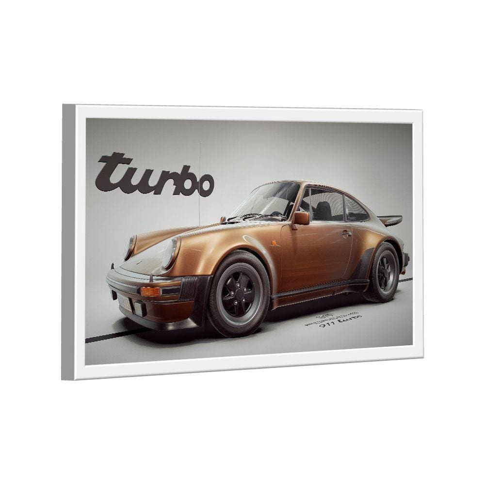 Quadro Porsche Gold 911 Turbo Br Artes