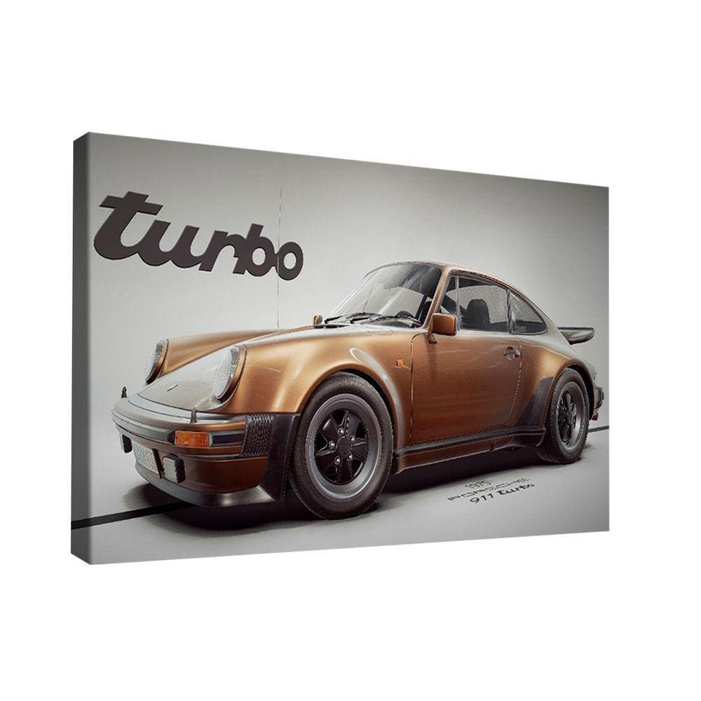 Quadro Porsche Gold 911 Turbo Br Artes