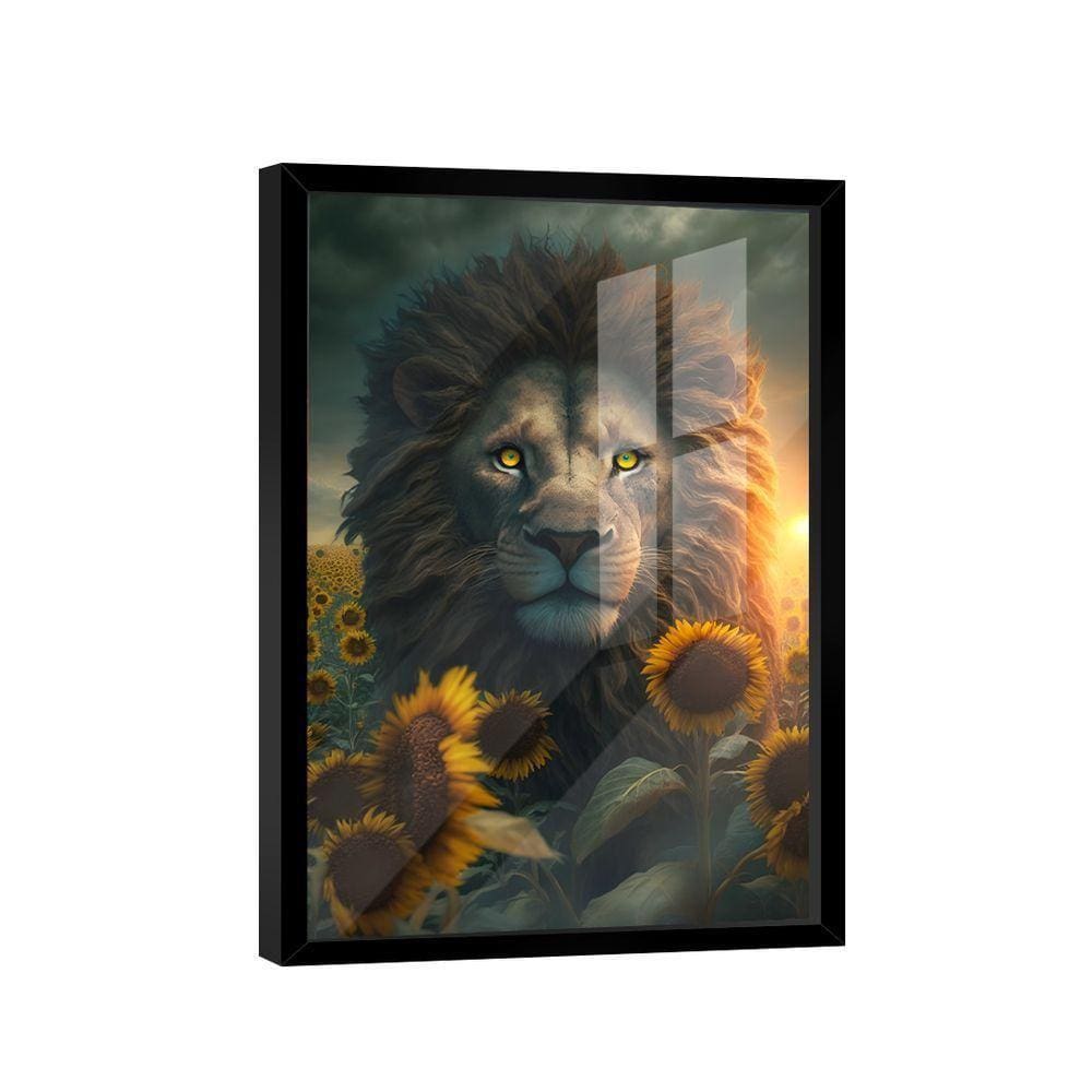 Quadro Leão Girassol -- Br Artes