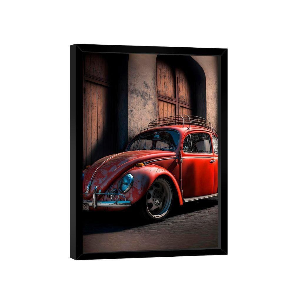 Quadro Fusca Vermelho Intenso -- Br Artes