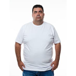 Camiseta Plus Size Basica Algodao Fio 30.1 Penteado Masculina Tamanho Especial Manga Curta Macia