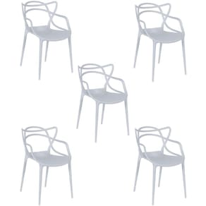 Kit 5 Cadeiras Allegra Empilhável com Inmetro Magazine Decor - Cinza