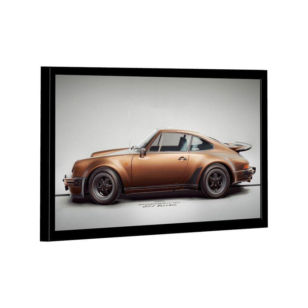Quadro Porsche 911 Gold Lado -- Br Artes