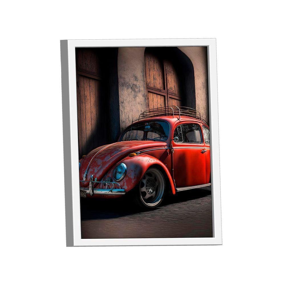 Quadro Fusca Vermelho Intenso -- Br Artes