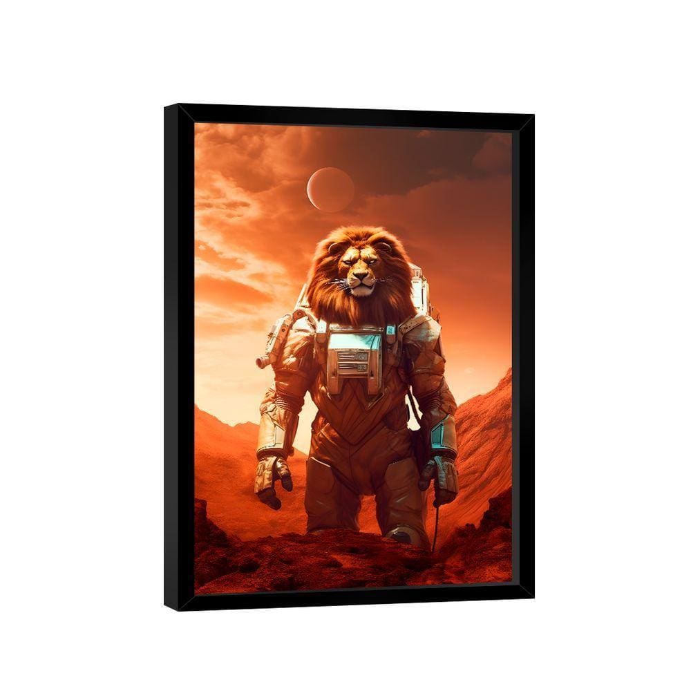 Quadro Leão Astronauta -- Br Artes