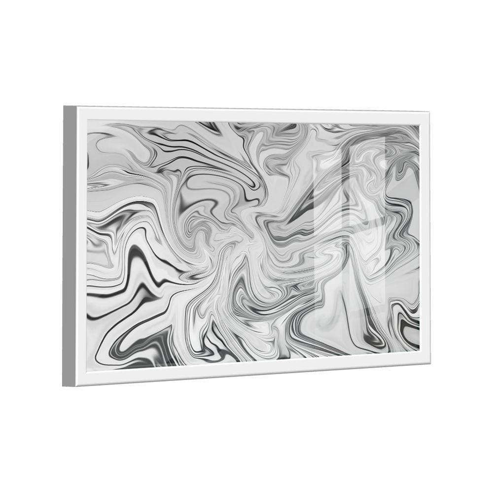 Quadro Abstrato Fluido Branco -- Br Artes