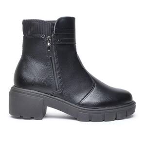 Bota Coturno Beira Rio Feminino Salto Grosso 9077.211 Preto