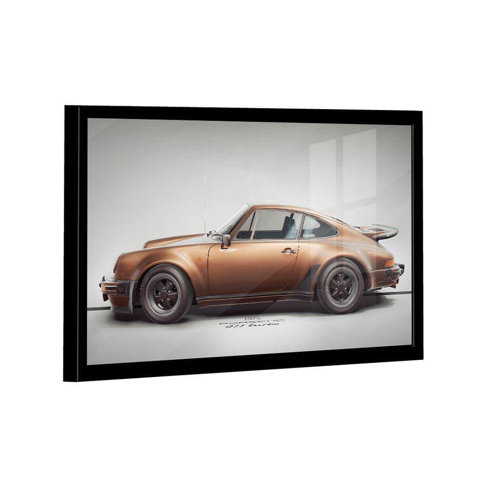 Quadro Porsche 911 Gold Lado -- Br Artes
