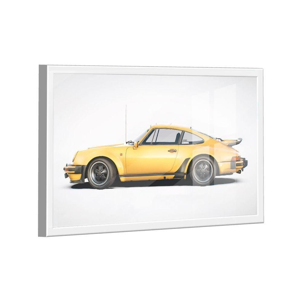 Quadro Porsche 911 Amarelo Lado -- Br Artes
