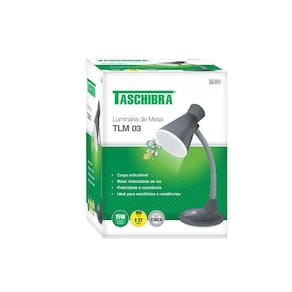 Luminária De Mesa Taschibra Tlm 03 Articulável E27 Bivolt Cinza