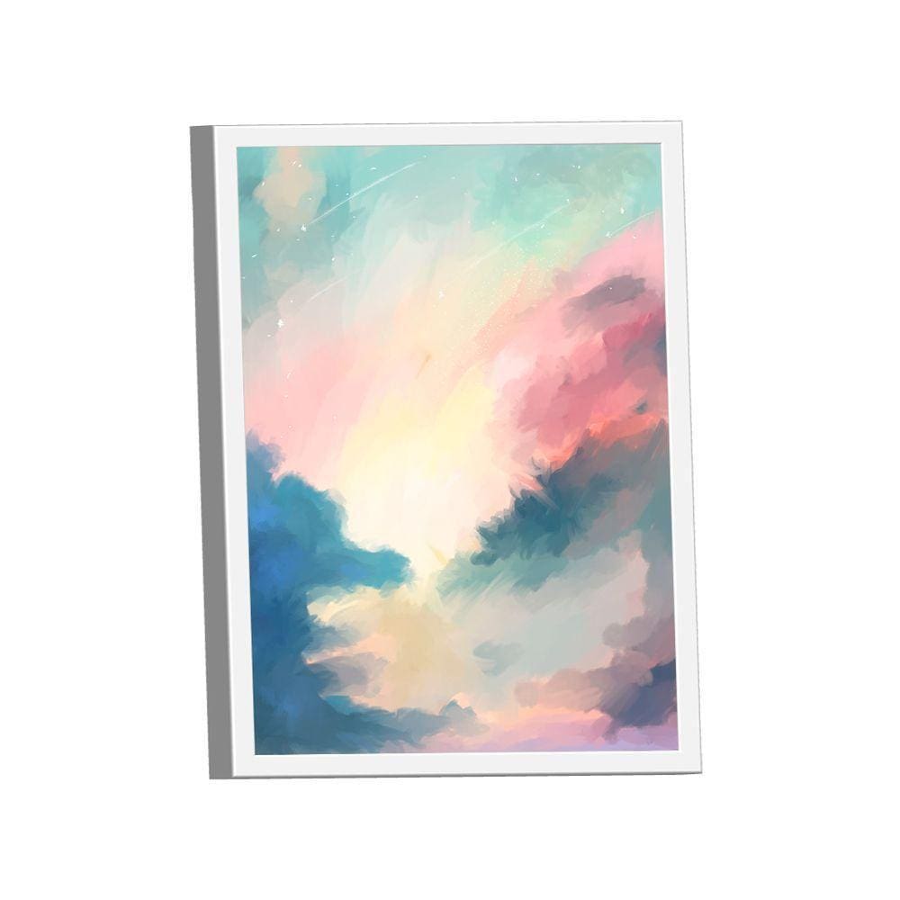 Quadro Abstrato Branco Rosa -- Br Artes