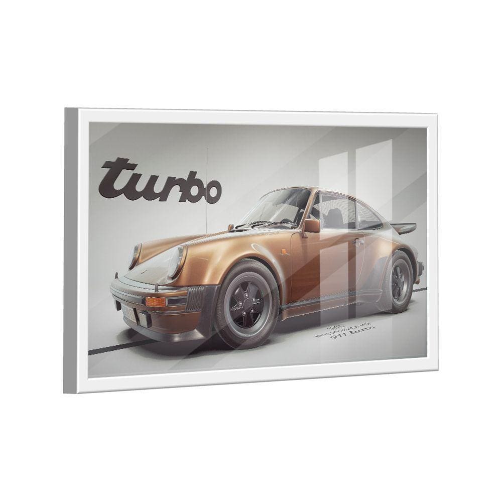 Quadro Porsche Gold 911 Turbo Br Artes
