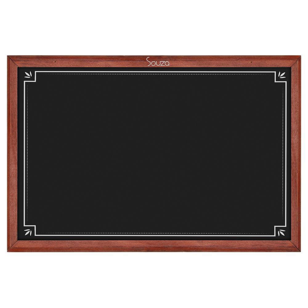 Lousa Quadro Preto Fosco Standard 70x50 cm Madeira Moldura Mogno para Comércio