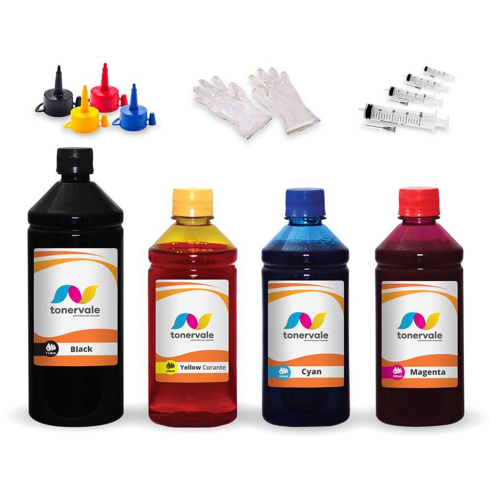 Kit 4 Tinta Para Lexmark PRO 209 105BK e 100 2,5 Litros