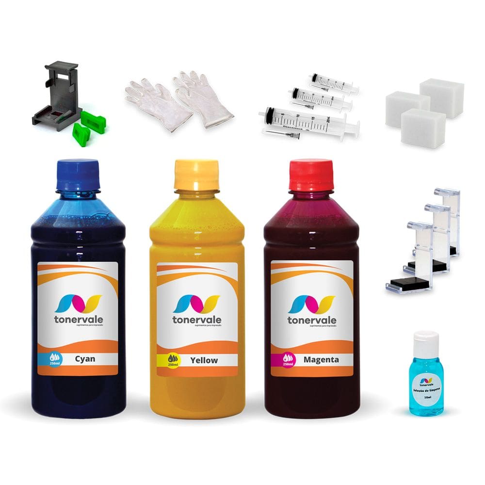 Kit 3 Tinta Para Canon MX371 PG-140 e CL-141 250ml