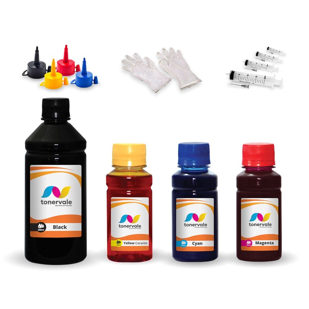 Kit 4 Tinta Para Epson L555 T664120 CMYK 550mL