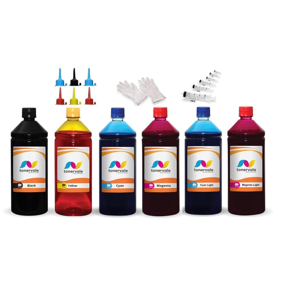Kit 6 Tinta Para Epson L850 T673120 CMYK 1 Litro