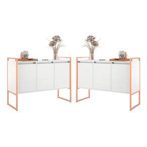 Aparador Estilo Industrial Buffet com 3 Portas 2 Unidades