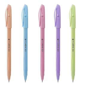Kit Canetas-Esferográficas Sugar Cap 1.0mm - Escrita Fina - 5 Cores Tom Pastel