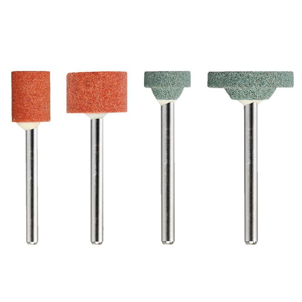 Kit 4 Ponta Montada Rebolo Abrasivo Haste 3Mm Micro Retífica
