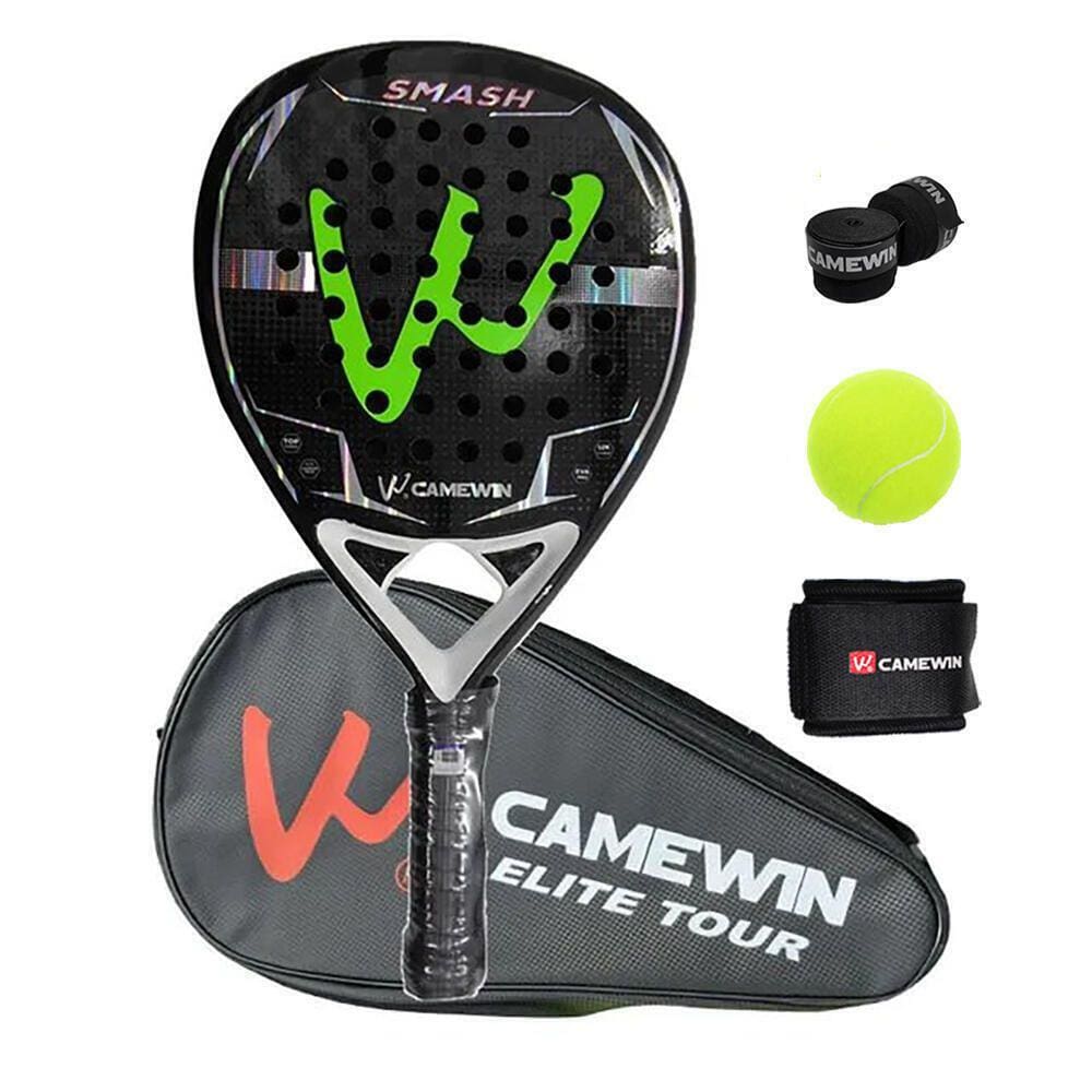 Raquete de tênis de padel CAMEWIN em fibra de carbono 18k 360g + 10g