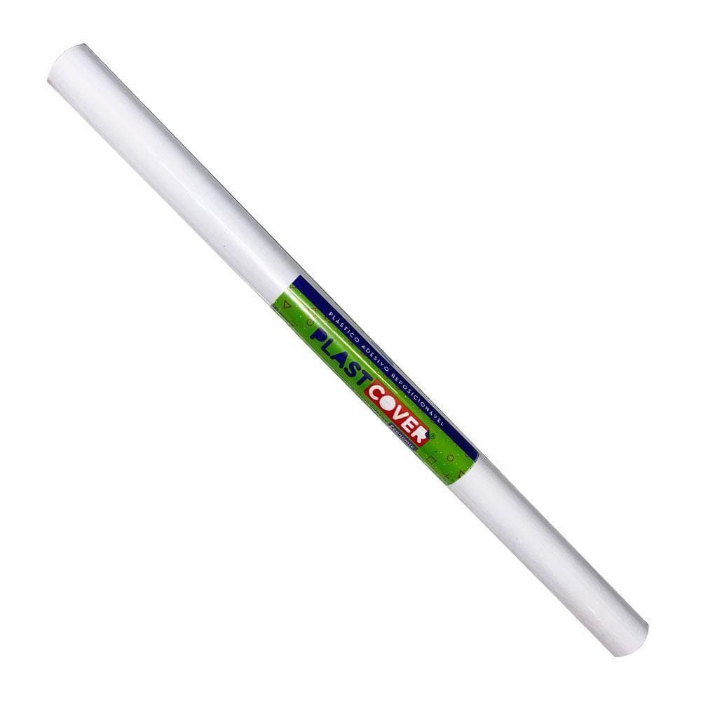 Papel Plástico Adesivo Plast Cover Branco Opaco 45Cmx2M