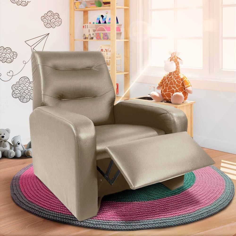 Poltrona De Amamentação Reclinável Corino Bege Capella Shop JM - Bege