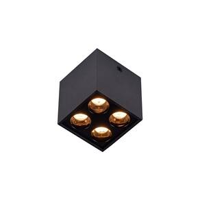 Spot De Sobrepor Nordecor Powerus Led 8w Bivolt Preto 3000k Luz Amarela