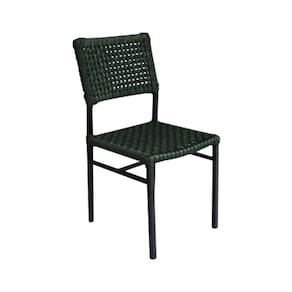 Cadeira França Corda Náutica Base em Alumínio Preto/verde Musgo