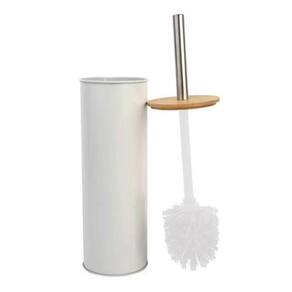 Escova Sanitária Com Tampa Bambu - Branco