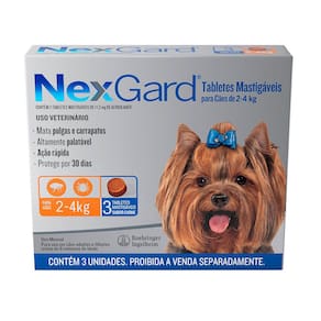 Antipulgas e Carrapatos Nexgard Cães de 2 a 4kg 3 comprimidos