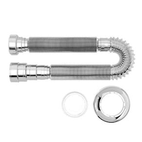 Sifão Sanfonado Extensível Blukit 1,5m Cromado Universal