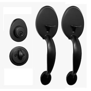 Fechadura Para Porta Retrô Blim Blim Alça Dupla Preto Fosco