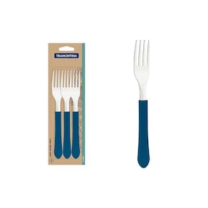 Conjunto De Garfos De Mesa Leme Azul Oceano 3pçs - Tramontina