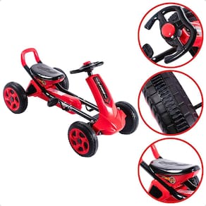 Kart de Brinquedo Pedal até 50Kg criança Vermelho Go Kart Uni Toys