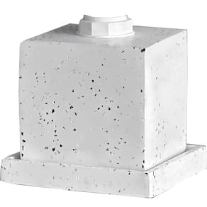 Abajur Luminaria De Mesa Decorativa Quadrada Com Base Peônia Artesanal De Cimento Com Granilite