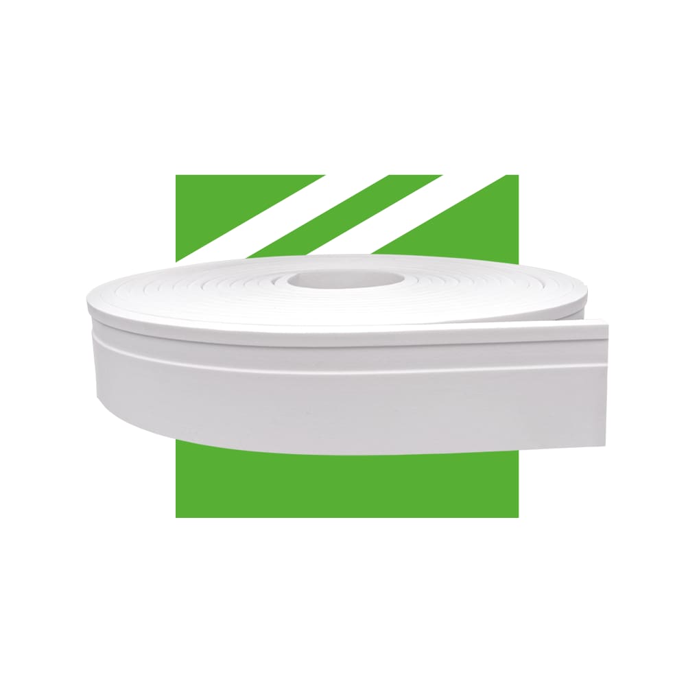 Rodapé de Eva Autocolante Branco Passa Fio 7,0cm x 1,0cm RP16 20m Segunda Linha