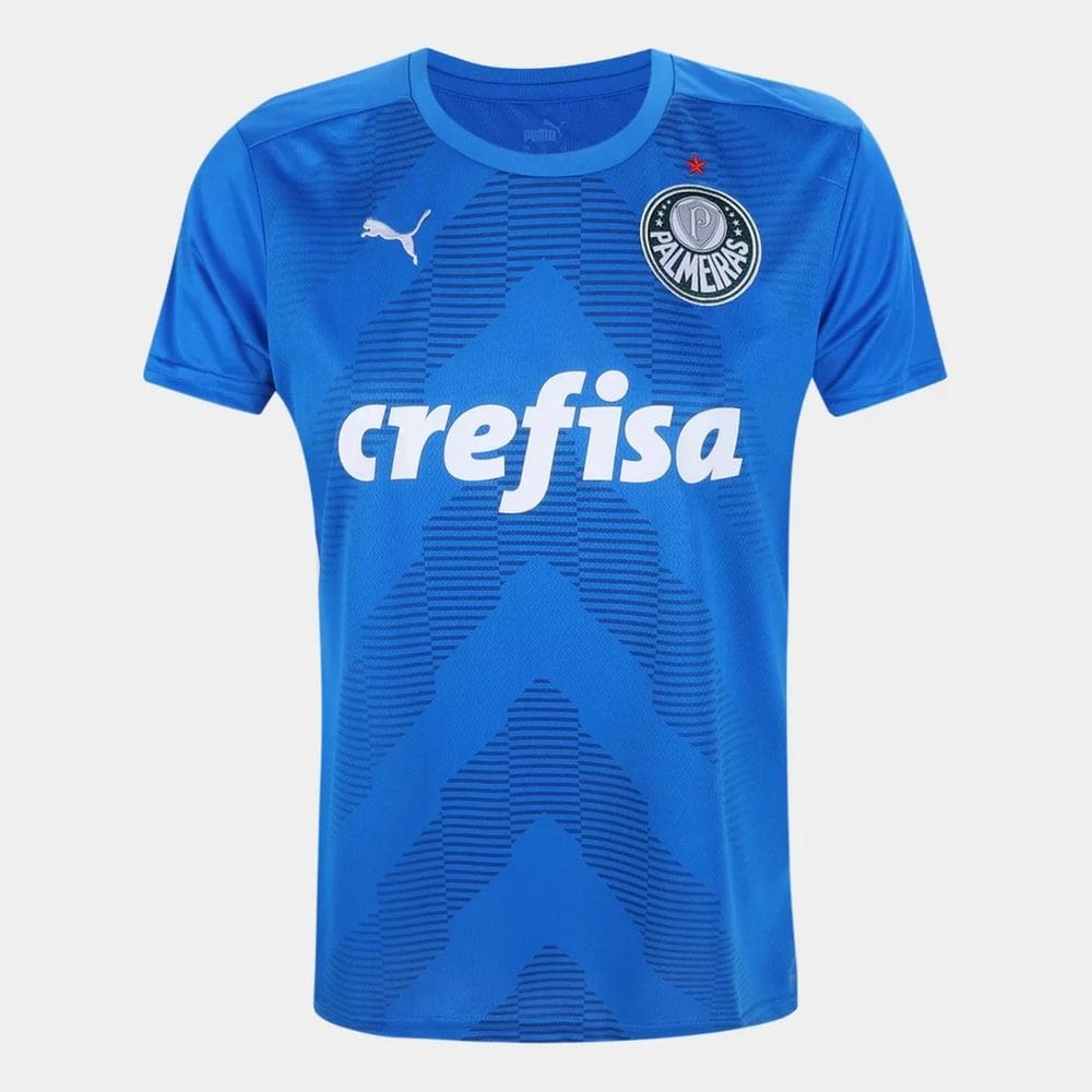 Camisa de Goleiro Palmeiras I 22/23 s/n° Torcedor Puma Feminina - Azul