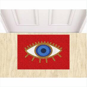 Tapete Capacho Divertido Olho Grego Proteção 60X40 cm Portas