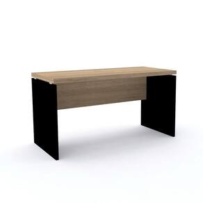 Mesa de Escritório Pé Painel PE40 em MDP 134 x 60 cm Cor Noce Naturalle Base Preta